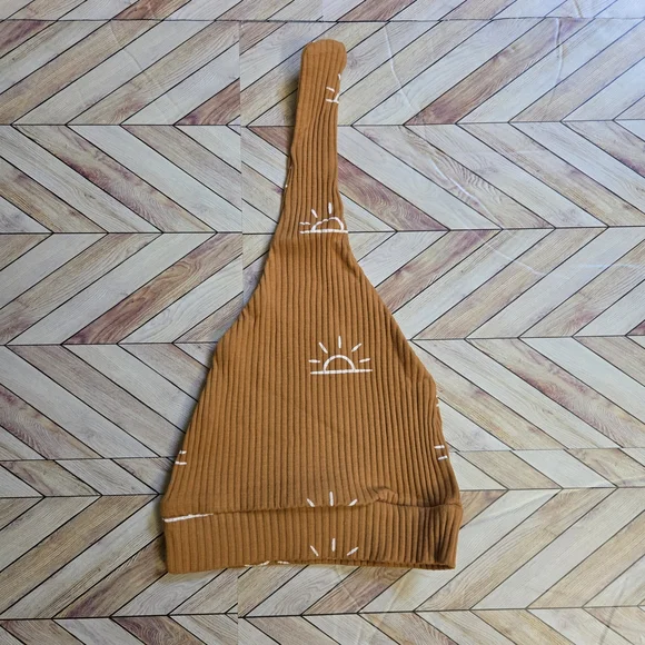 Baby Boy Girl Sun Print Ribbed Long Sleeve Onesie Pants Beanie Lounge Set 12-18M - Picture 9 of 14